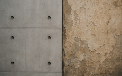 Beton architektoniczny w płytach a stary tynk